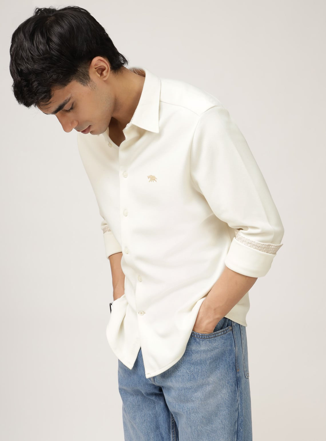 White Sun Cotton-Poly Shirt