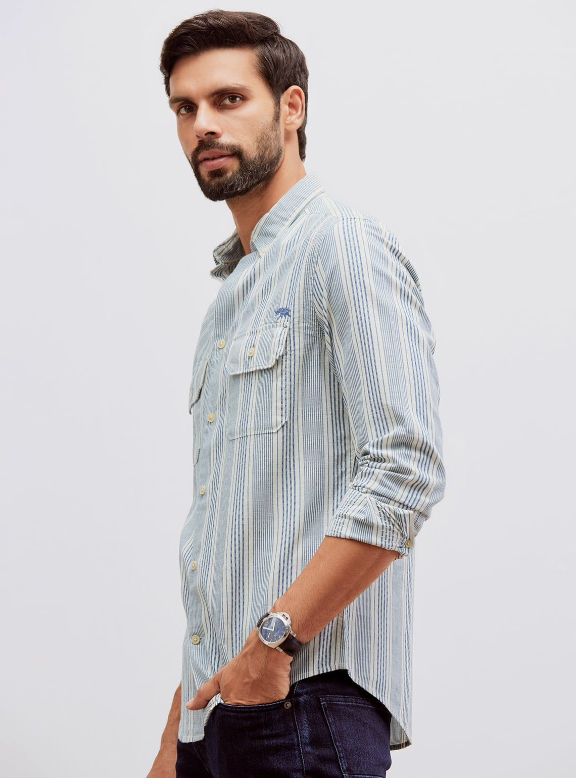 Ghost Indigo Cotton Shirt