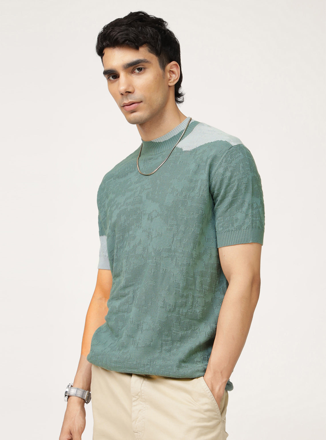 Oslo Green Mockneck