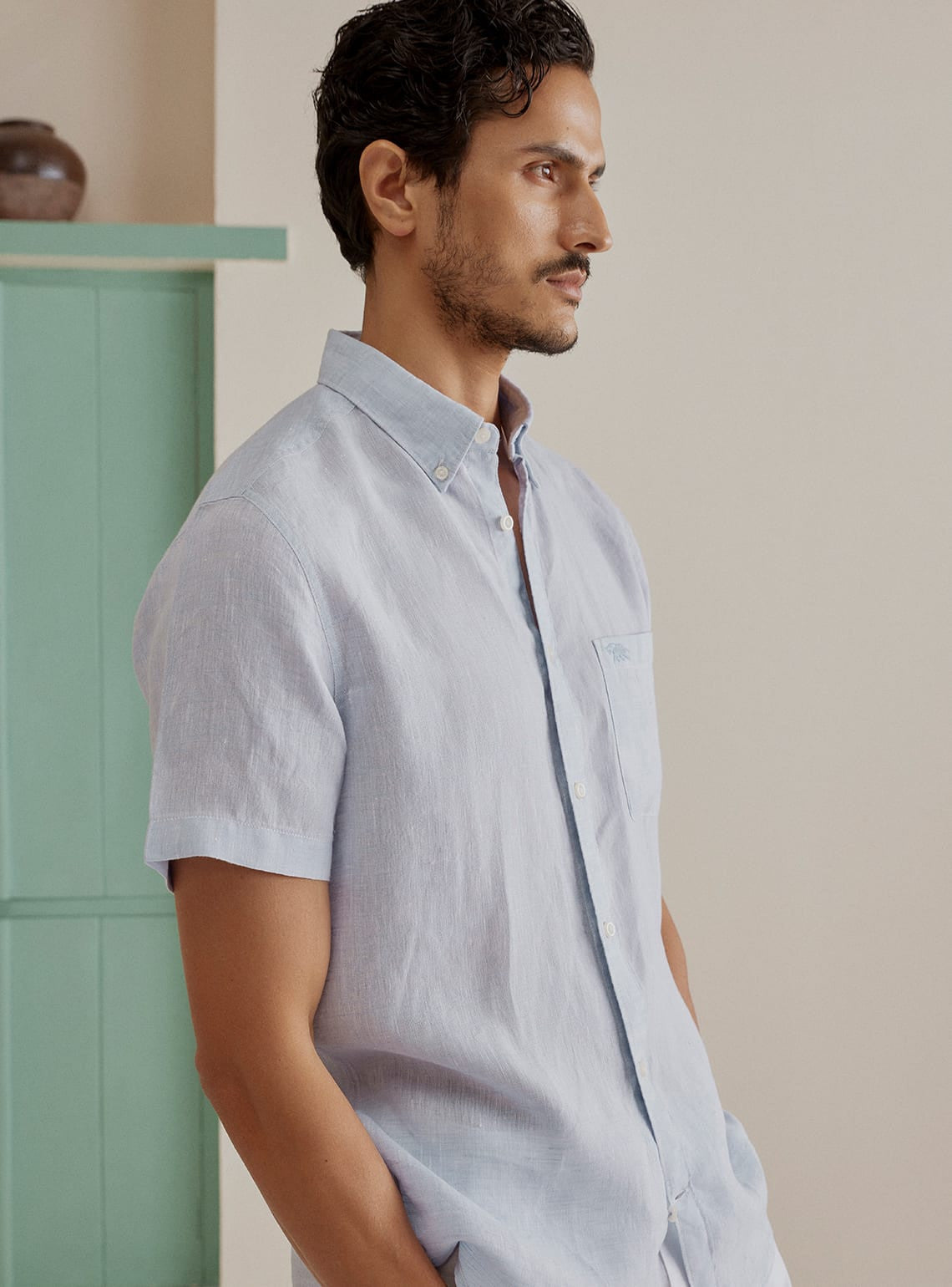 Sky Chambray Linen