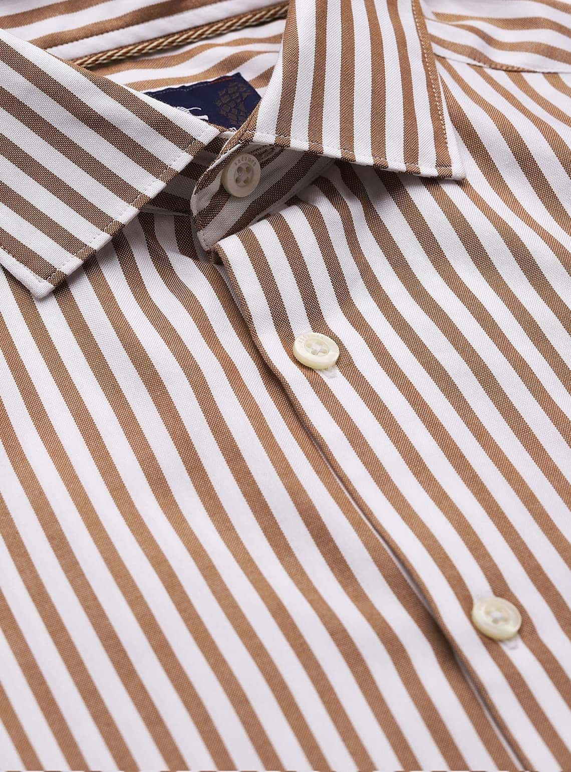 Brown Stripe Cotton Shirt