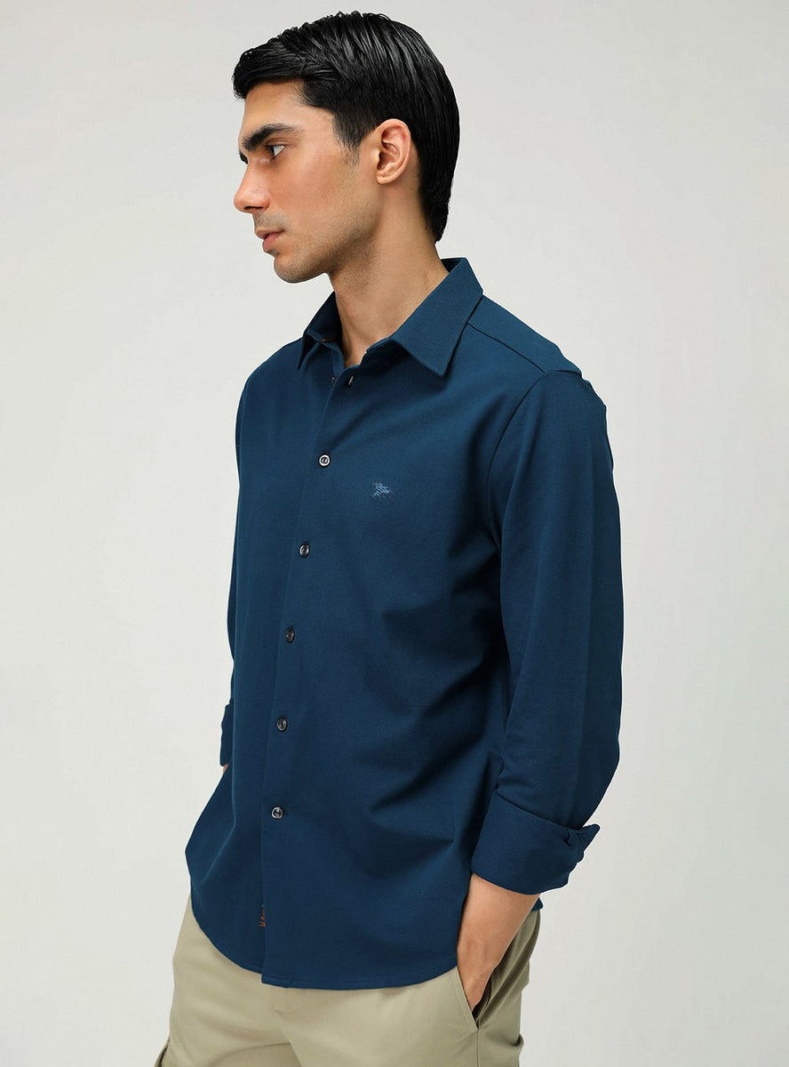 Buy Regal Indigo Shirt | Casual Indigo Cotton Shirt for Men Online ...