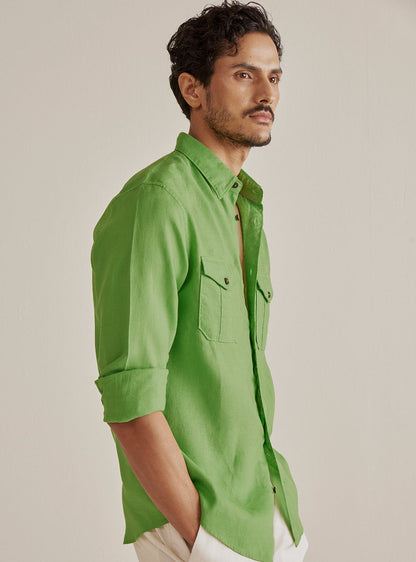 Mantis Green Linen