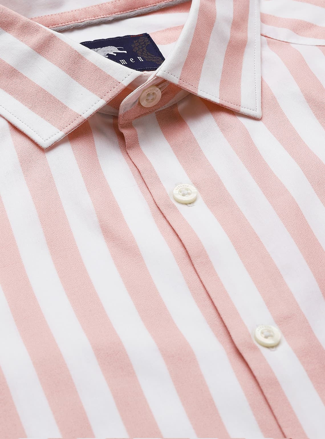 Coral Stripe Cotton Shirt