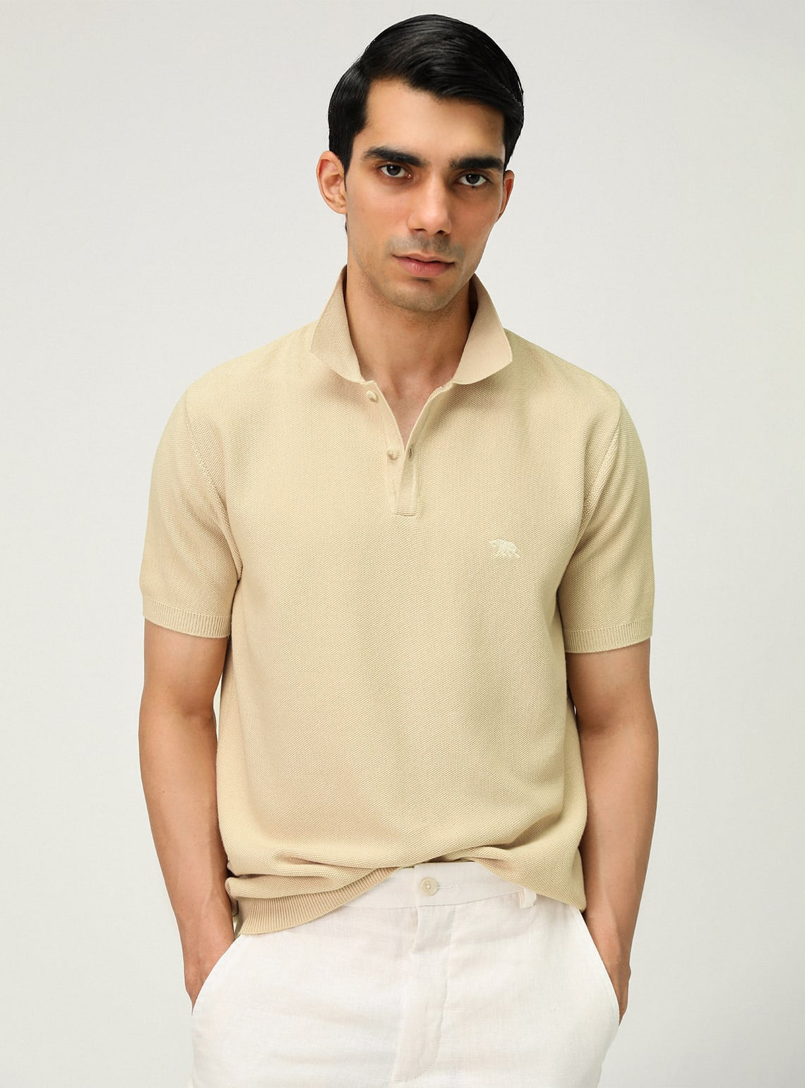 Champagne Viscose Polo