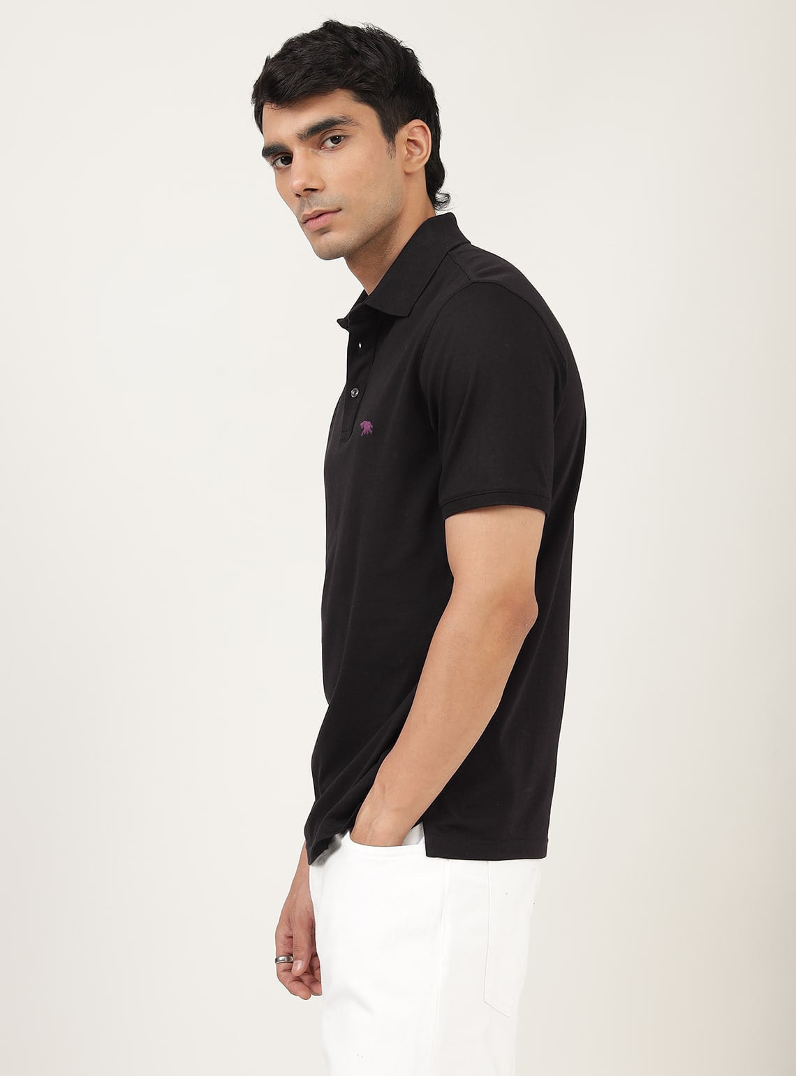 Oxen Black Cotton Polo