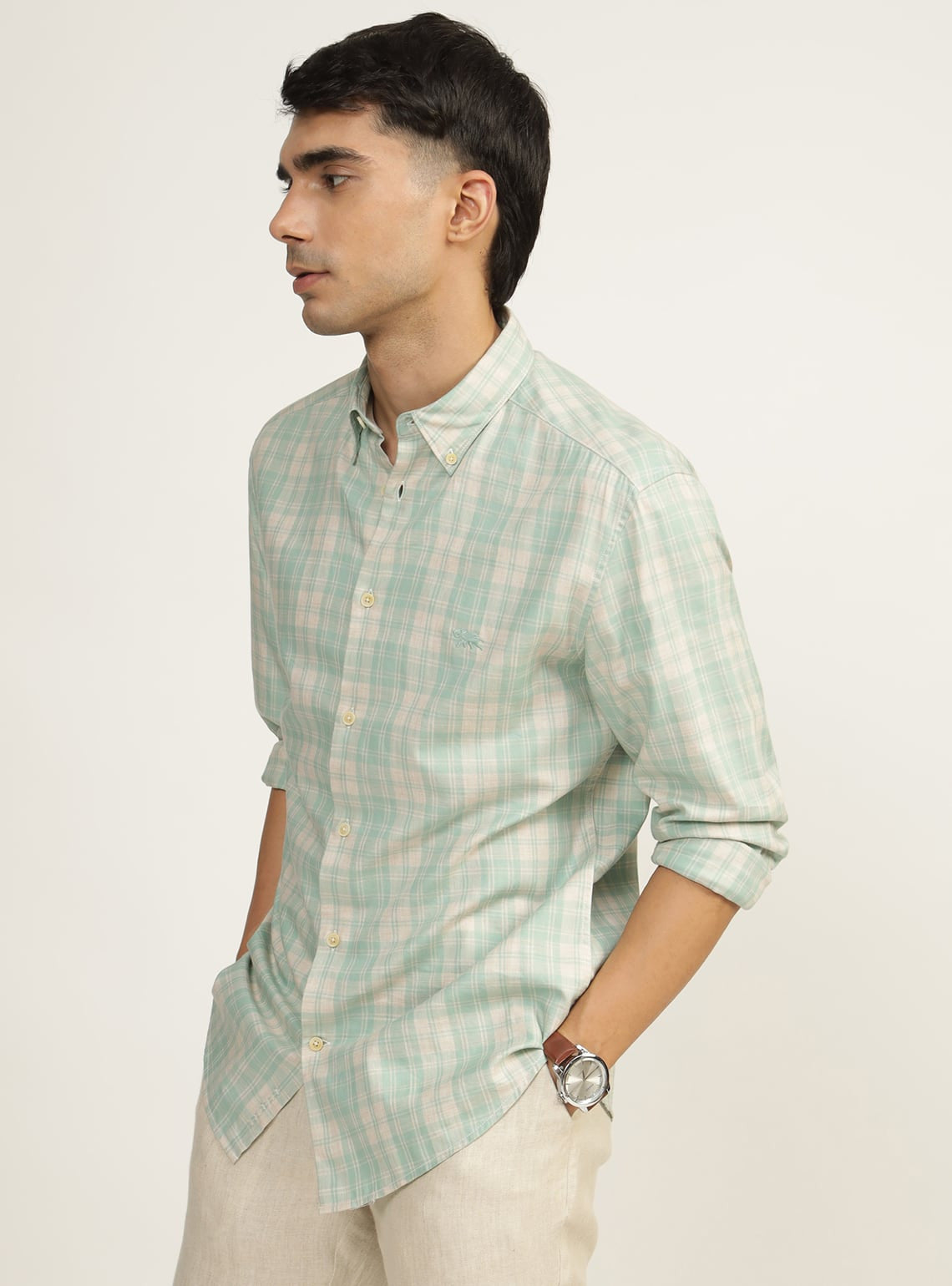 Sea Mist Cotton Melange Shirt