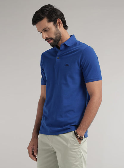 Blue Pique Polo