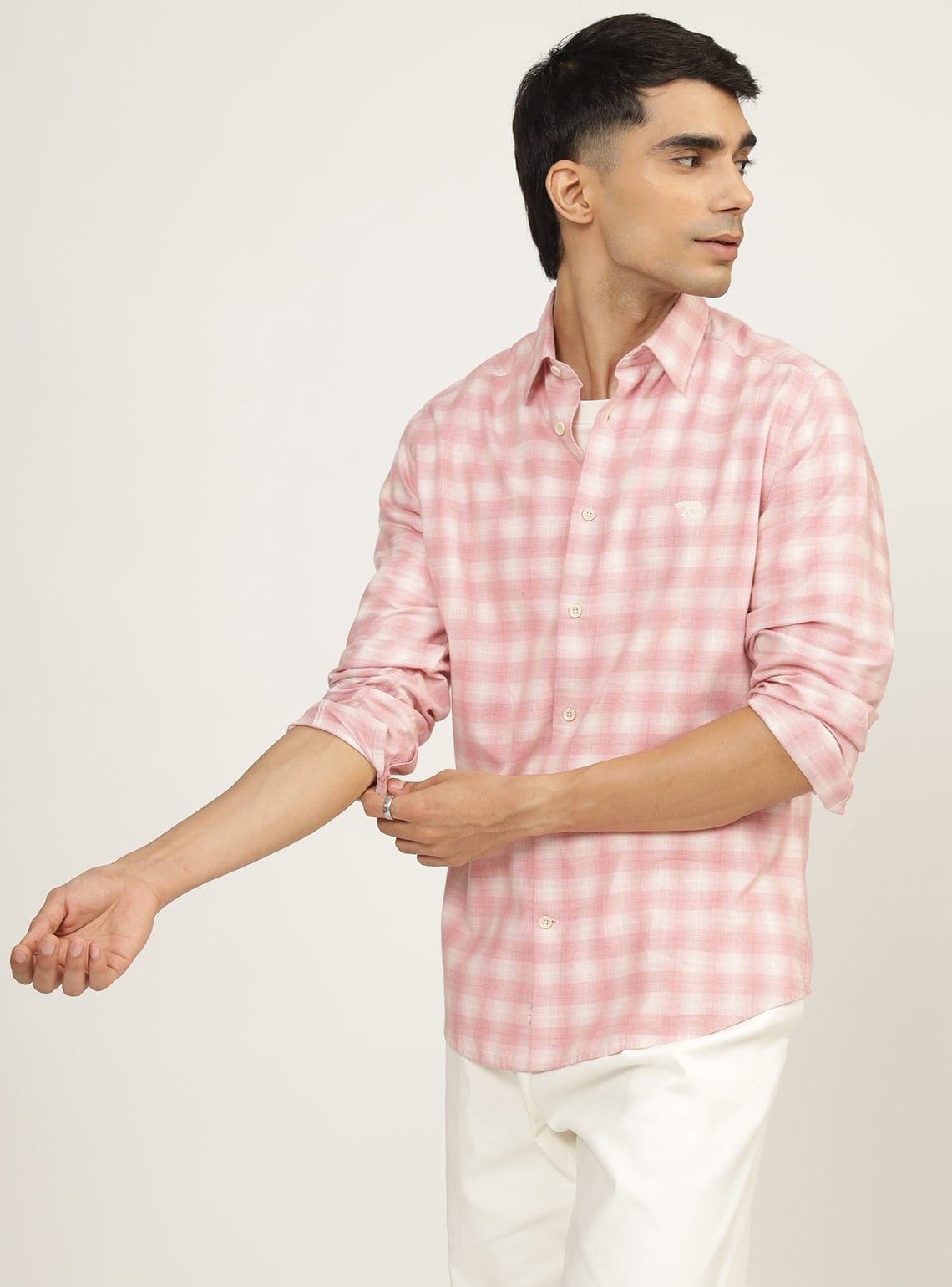 Coral Cotton Check Shirt