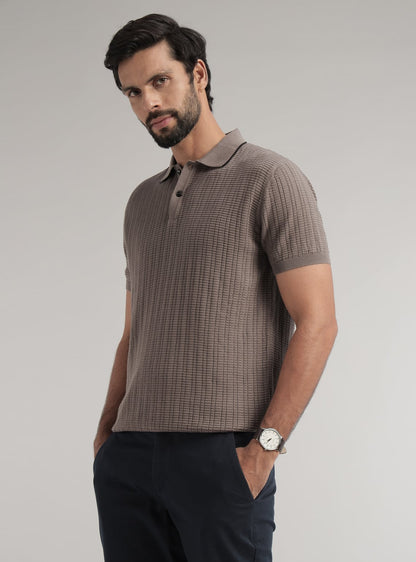 Sandstone Cotton Melange Polo