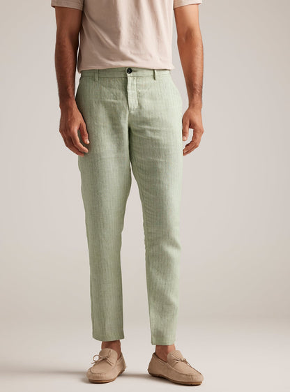 Celadon Stripe Linen Pants