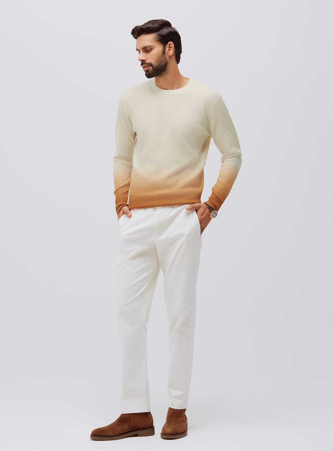 Dawn White Merino Pullover