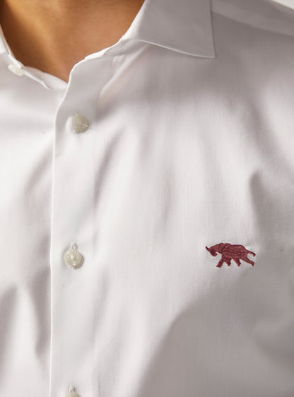 Alp White Shirt - Maroon Mark