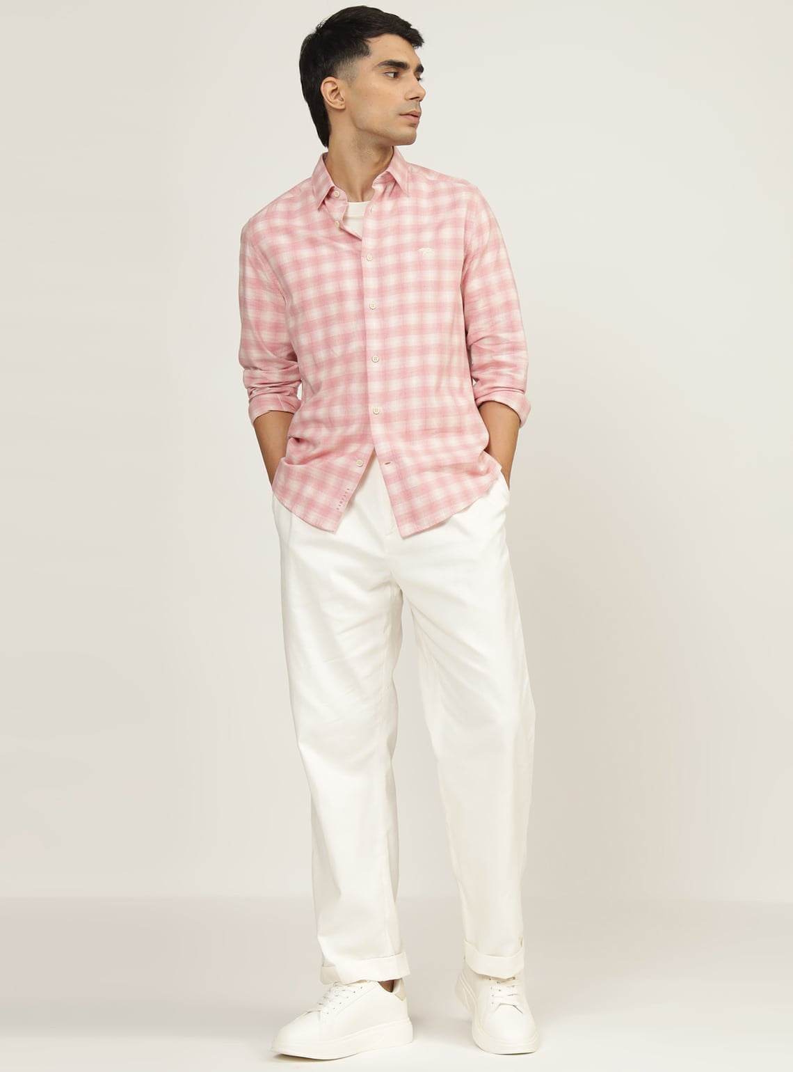 Coral Cotton Check Shirt