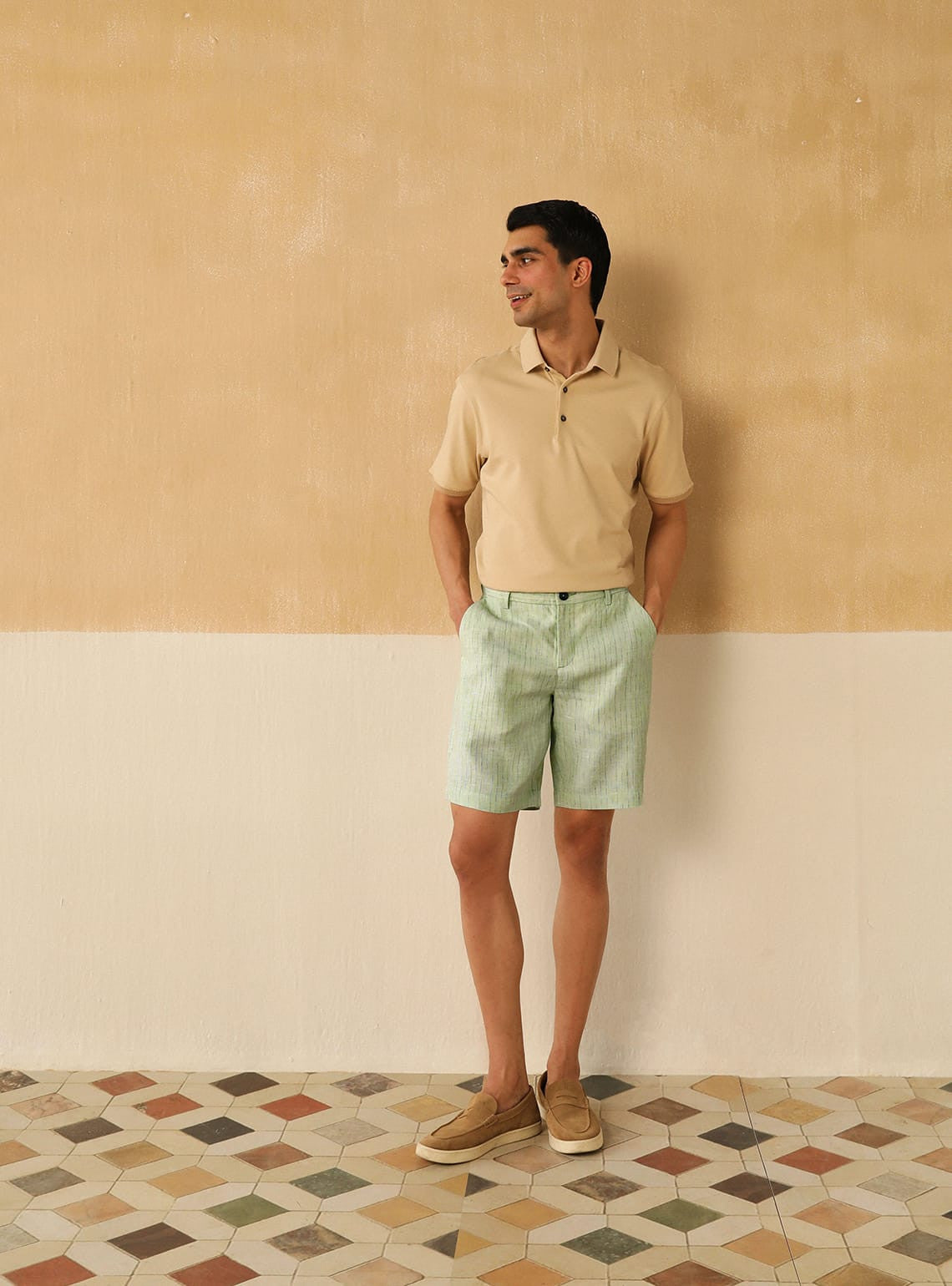 Sage Linen Shorts