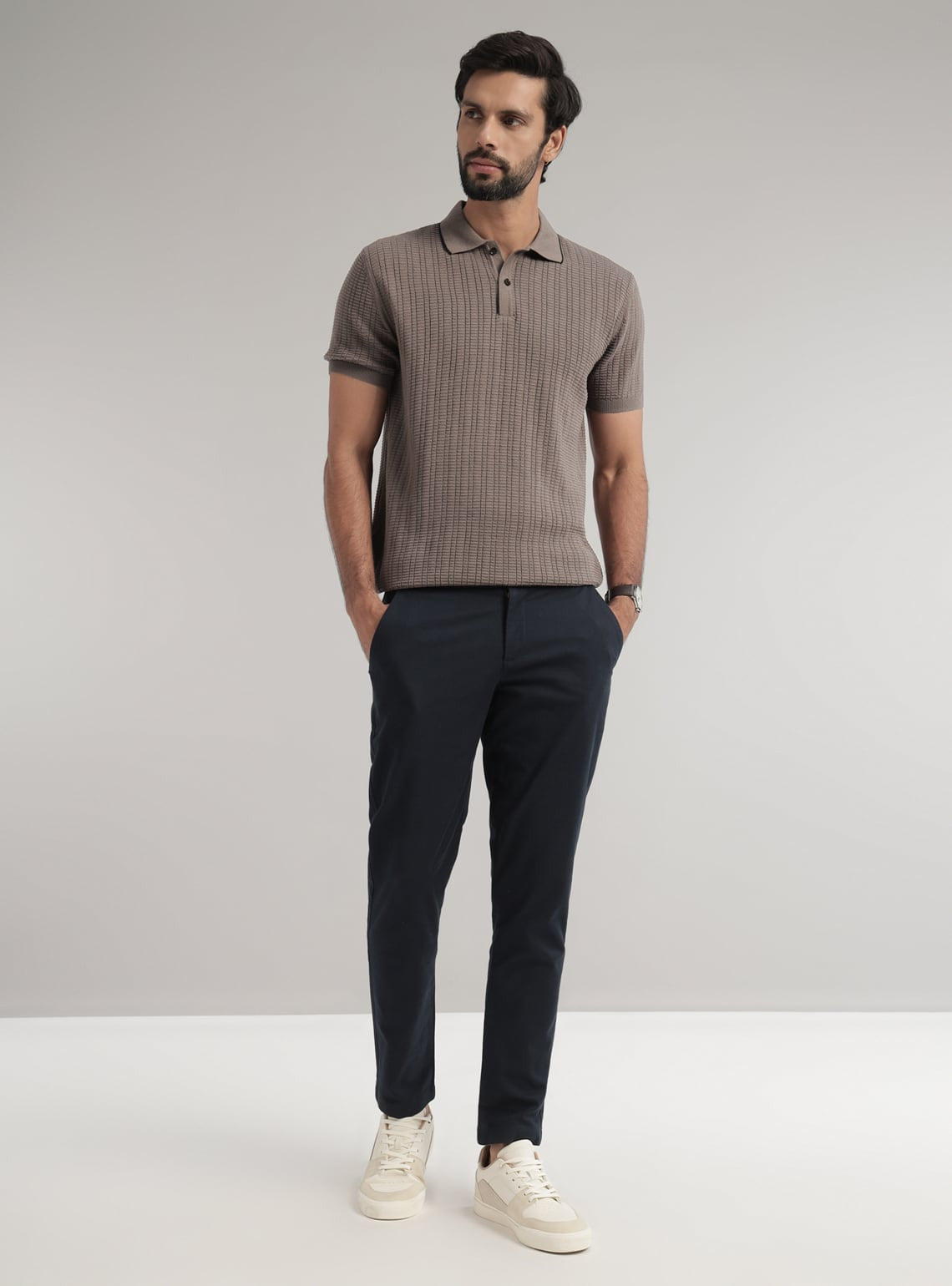 Sandstone Cotton Melange Polo