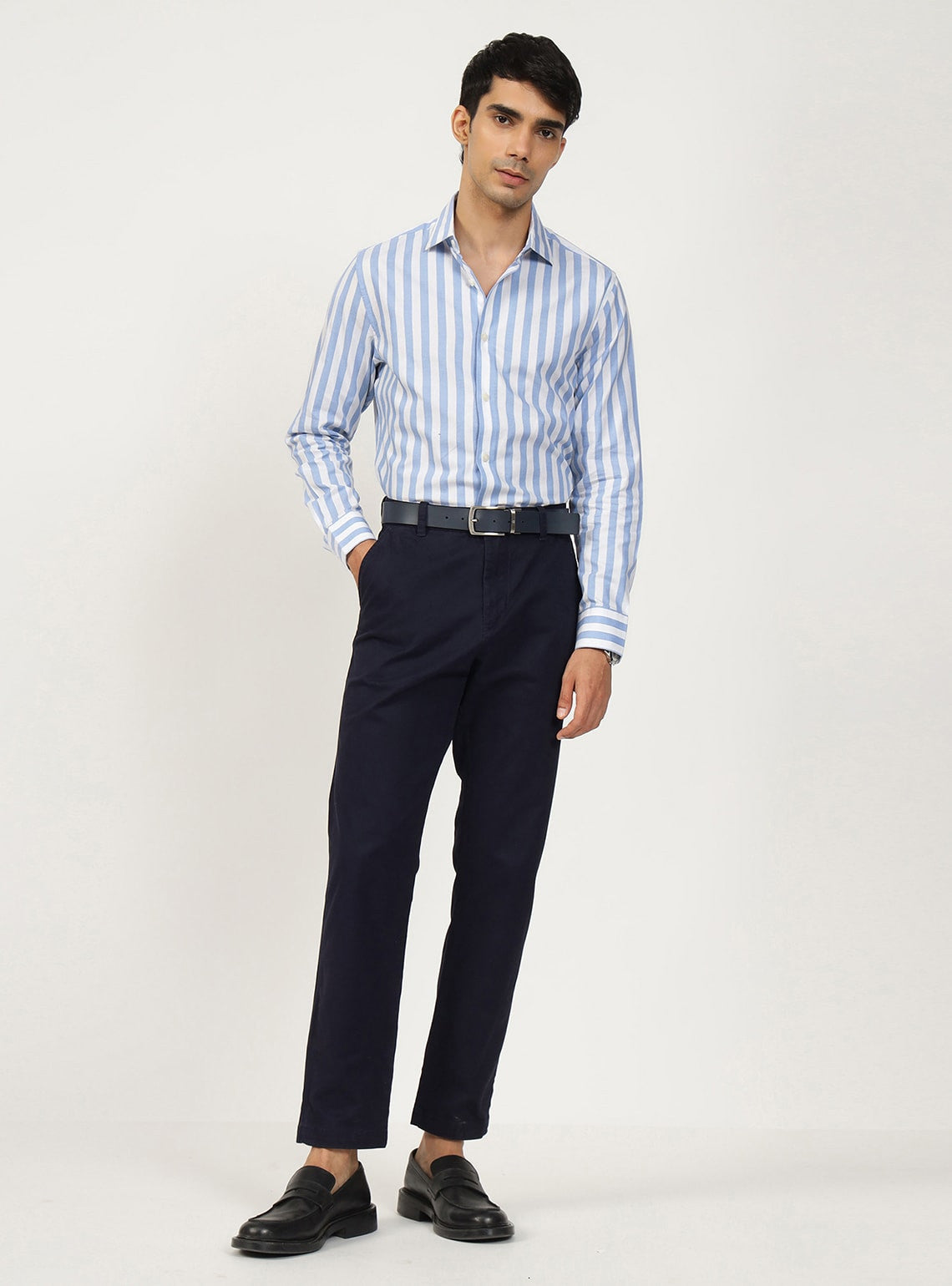 Casper Blue Stripe Cotton Shirt