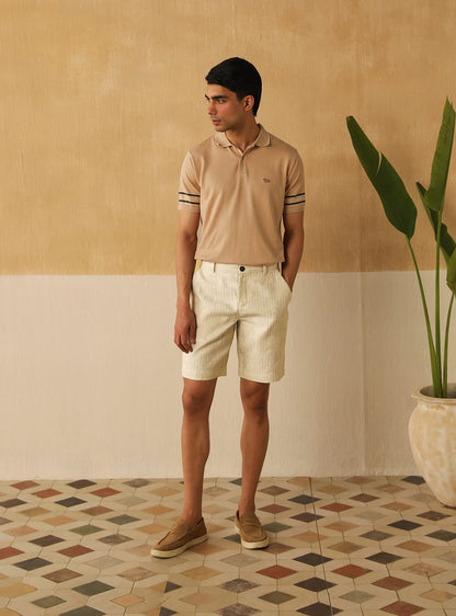 Beige Linen Shorts