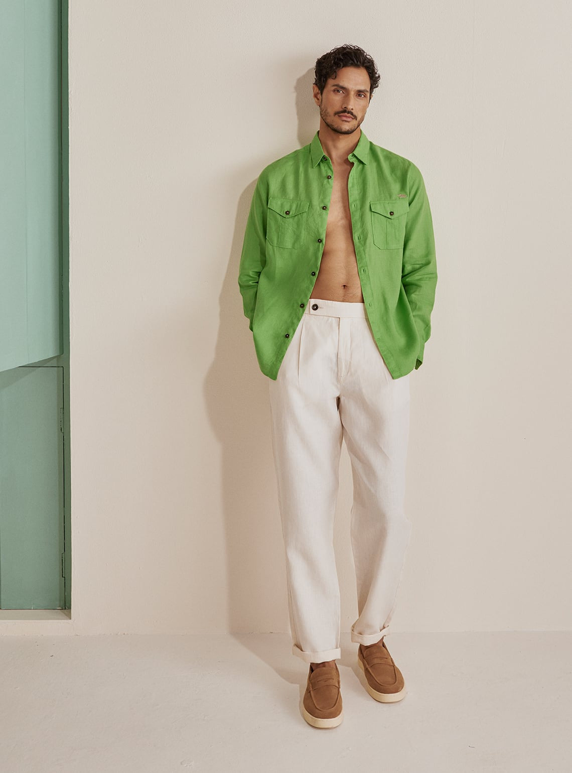 Mantis Green Linen