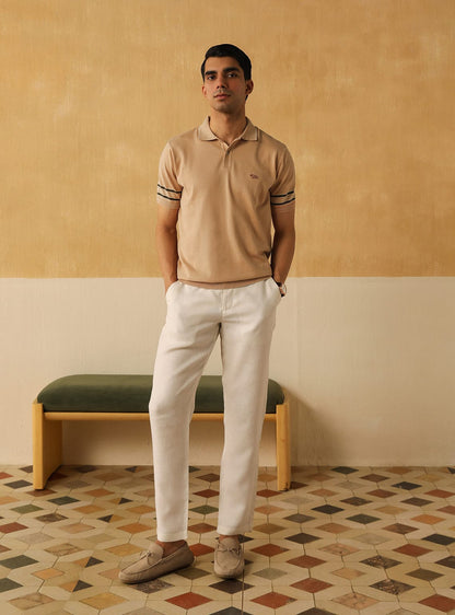 Almond Stripe Polo