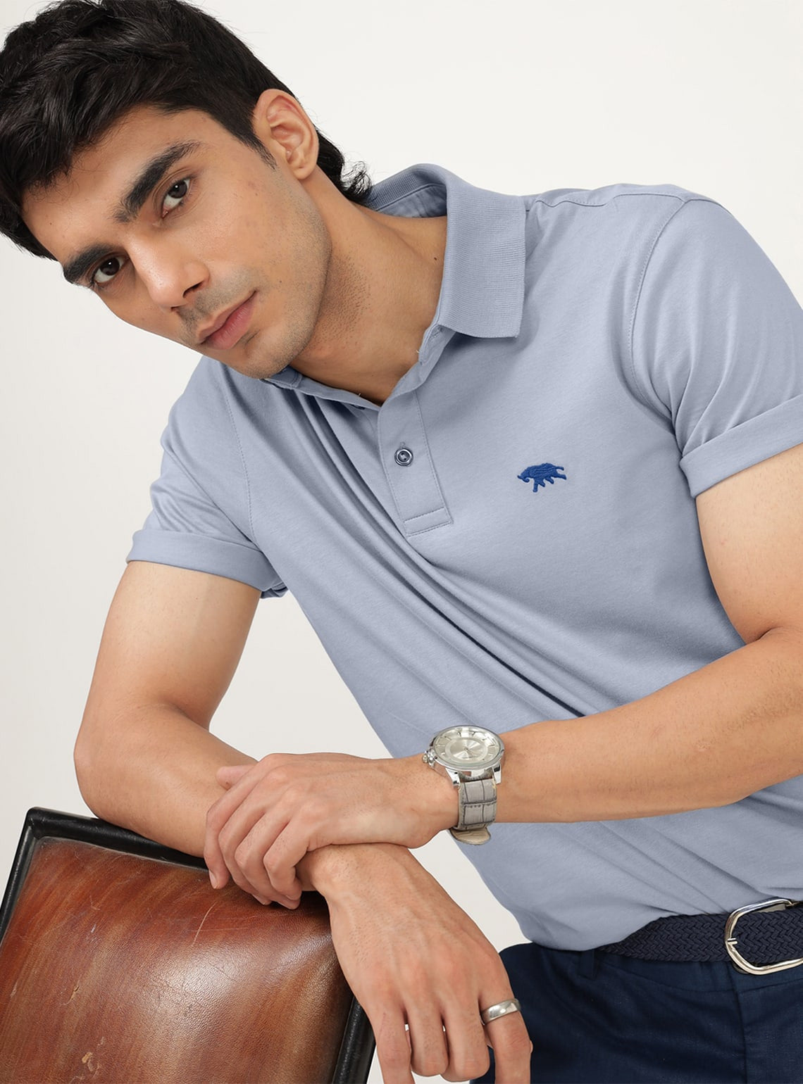 Lilac Grey Cotton Polo