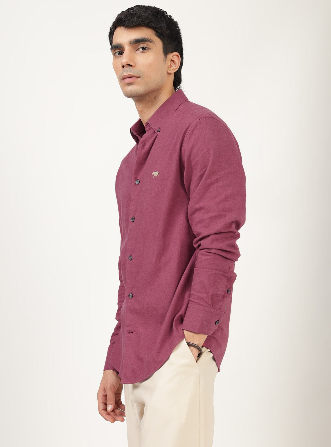 Coral Cotton Melange Shirt