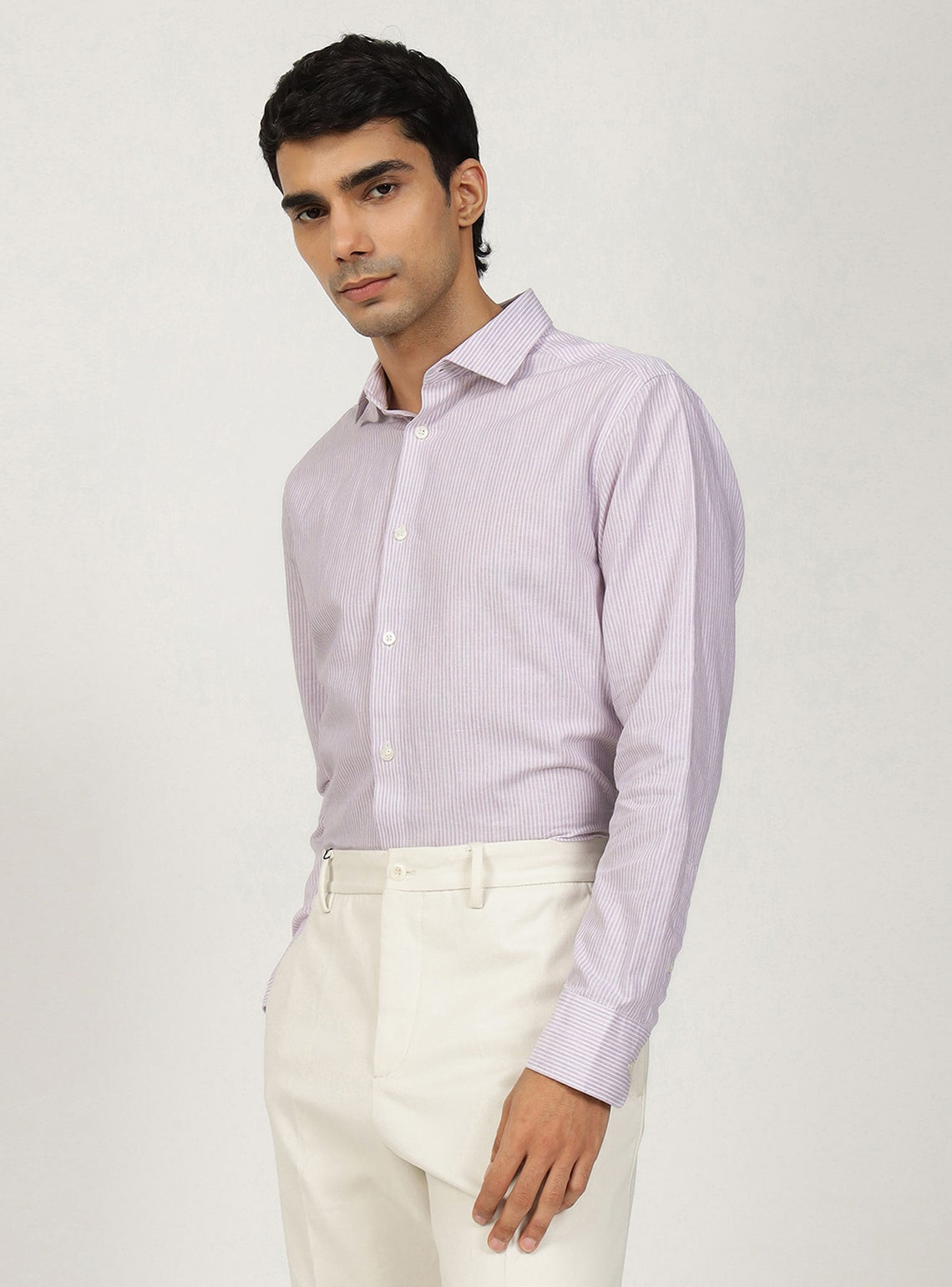 Lavendar Stripe Triblend Shirt