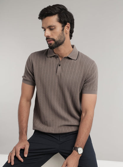 Sandstone Cotton Melange Polo