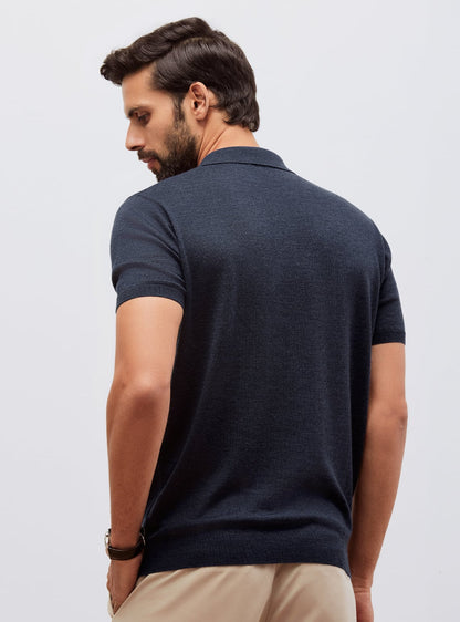 Vulcan Navy Merino Polo