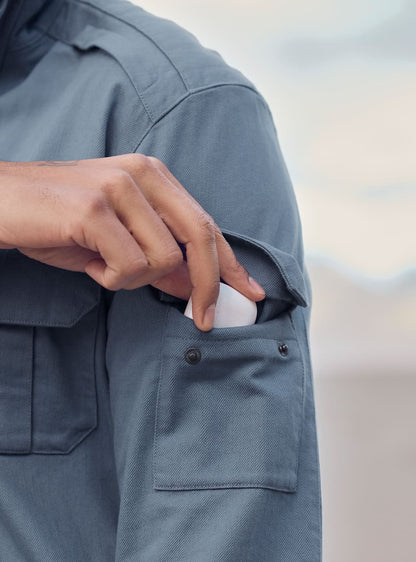 Steel Blue Cotton Shirt