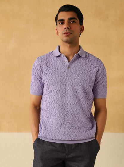 Textured Lavender Polo