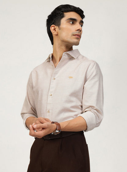 Beige Cotton Linen Shirt