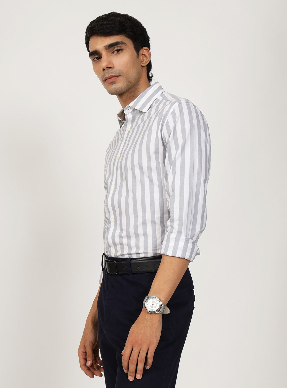 Slate Stripe Cotton Shirt