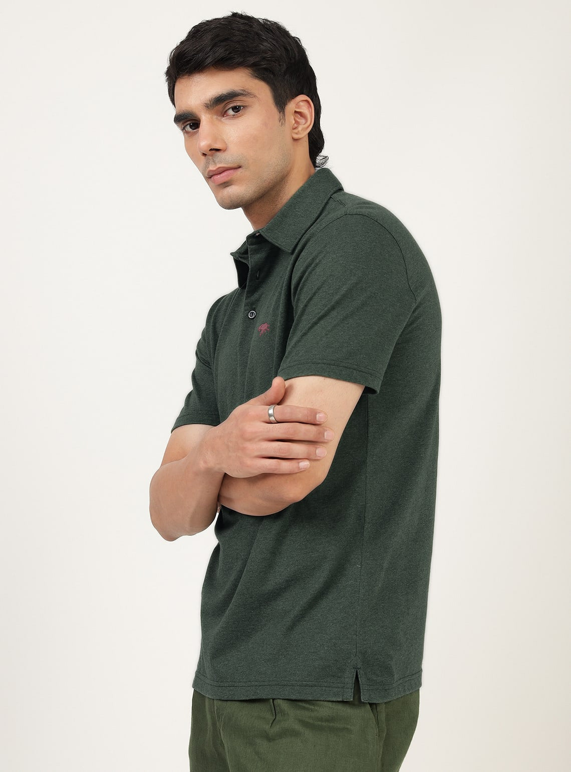 Kelp Cotton Melange Polo