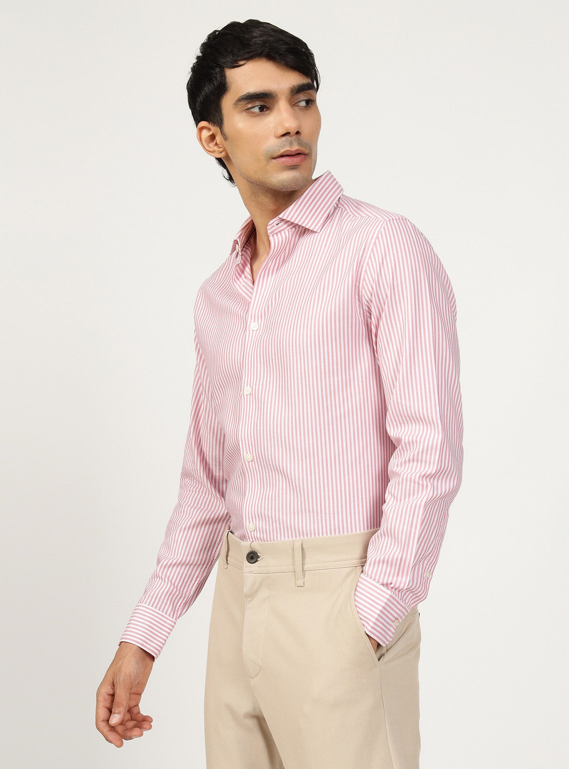 Blossom Stripe Cotton Tencel Shirt