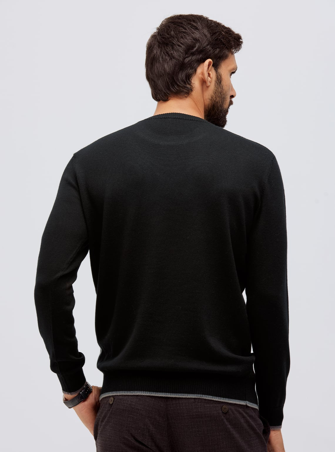 Onyx Black Merino Pullover