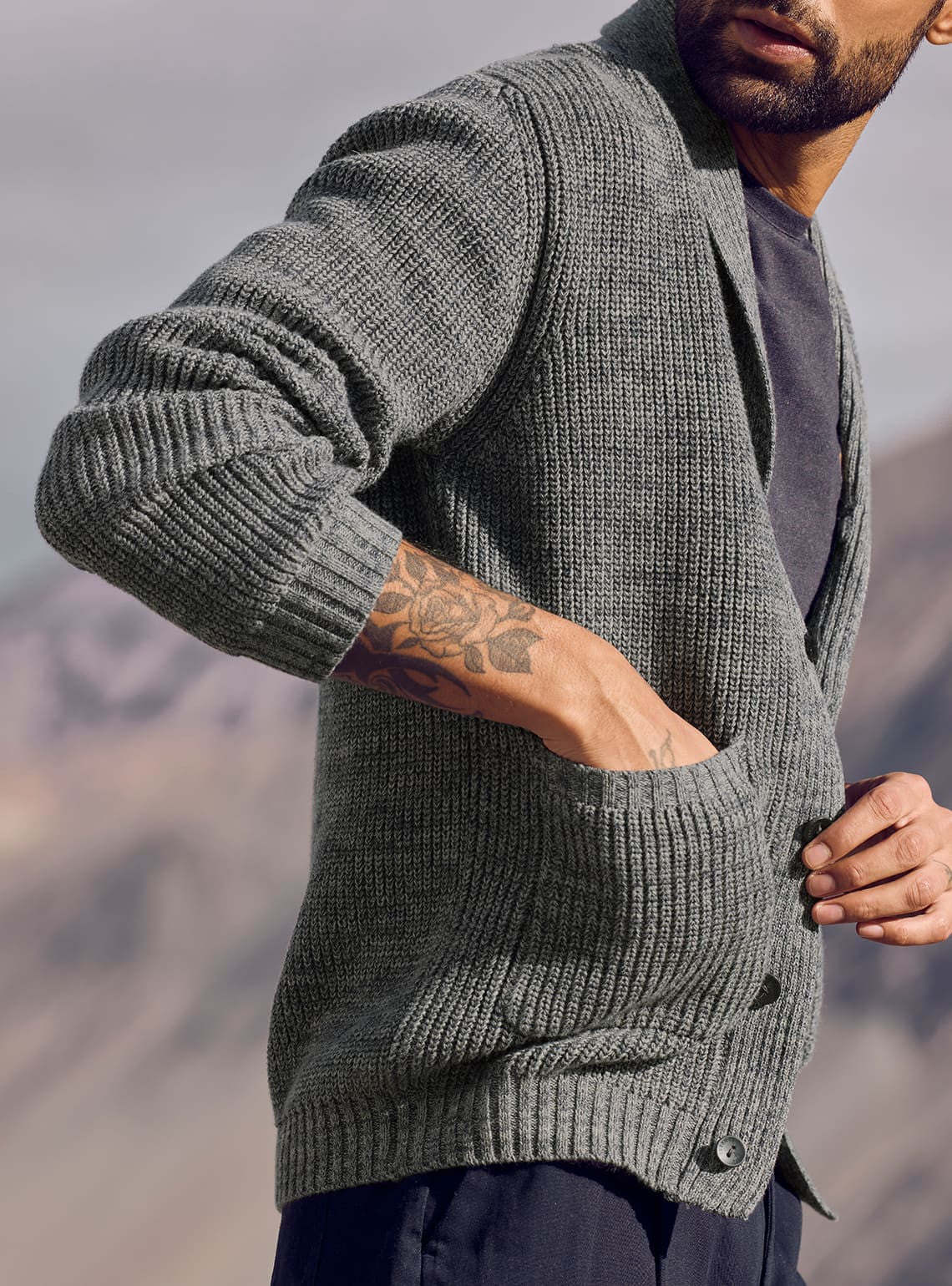 Greywolf Cotton-Wool Cardigan