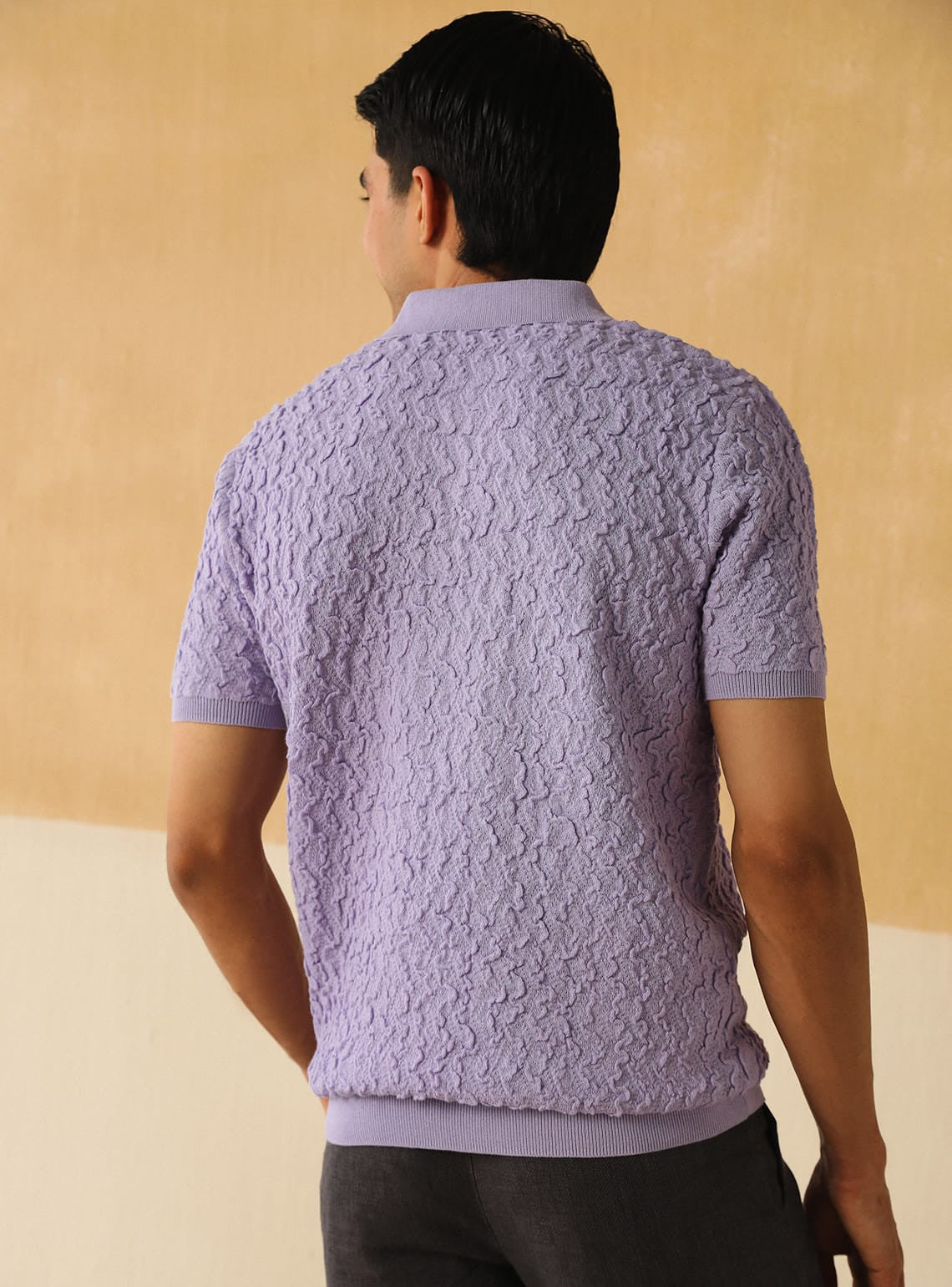 Textured Lavender Polo