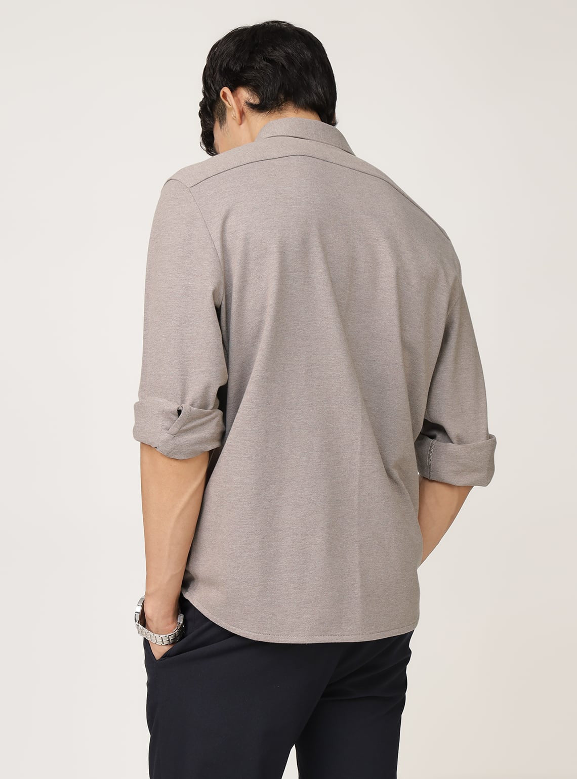 Aged Slate Cotton-Lycra Shirt