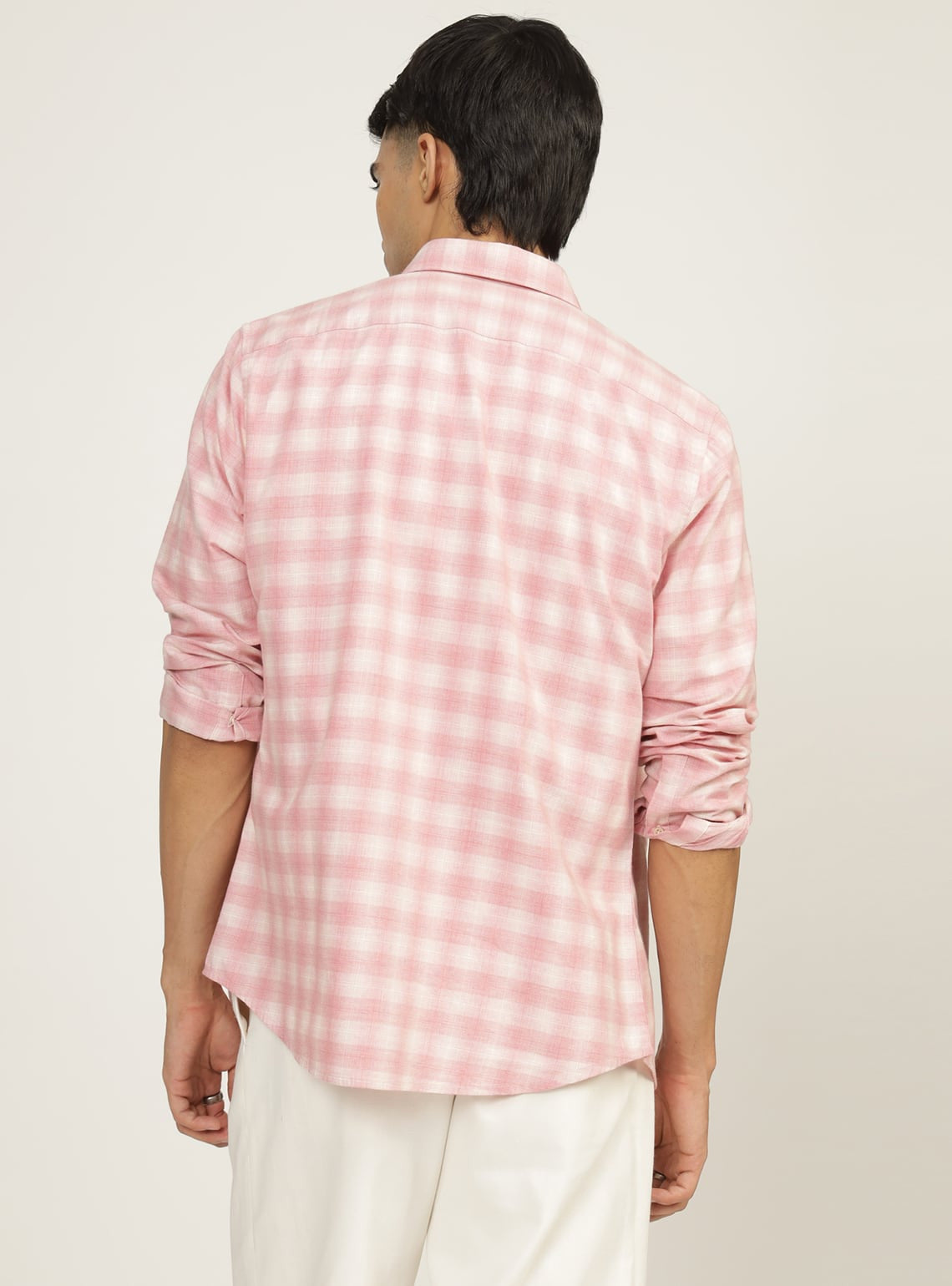 Coral Cotton Check Shirt