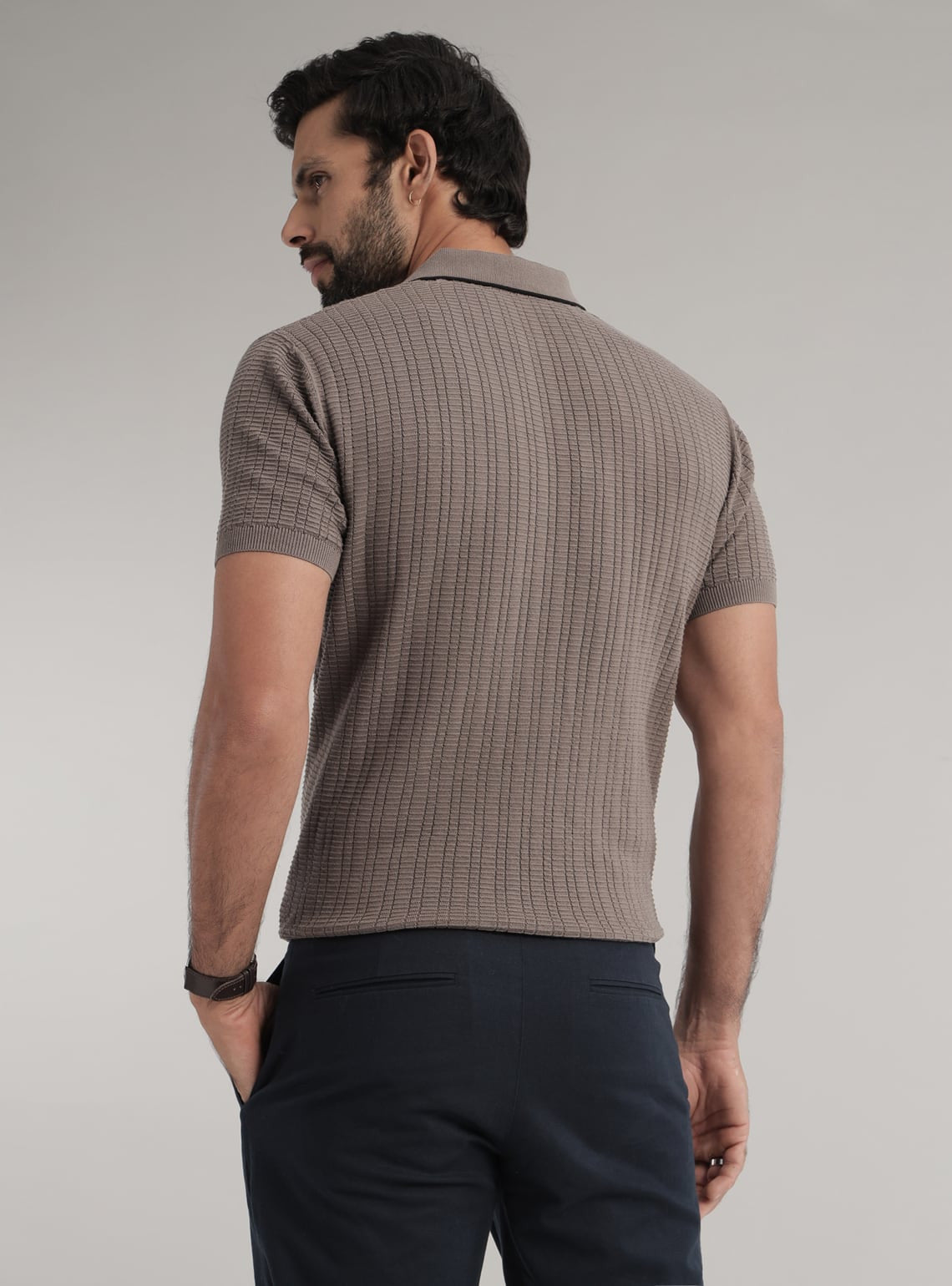 Sandstone Cotton Melange Polo