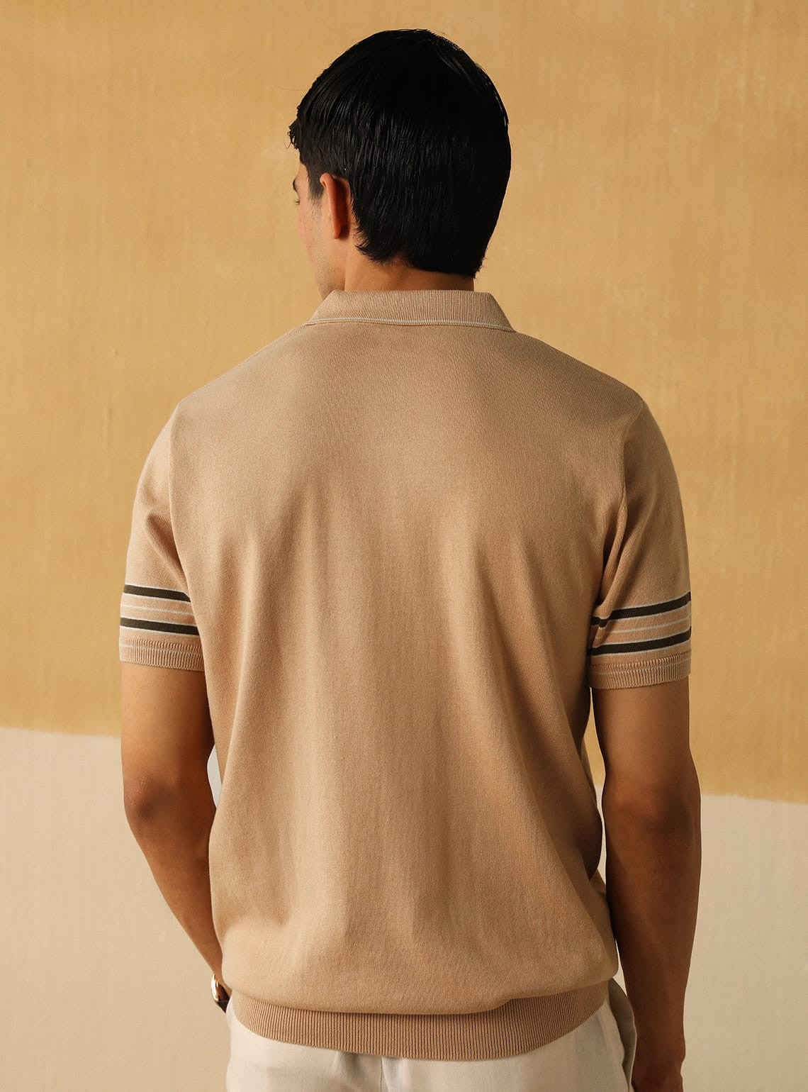 Almond Stripe Polo