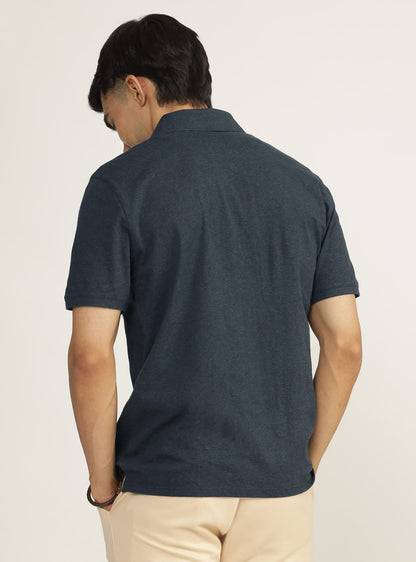 Cinder Navy Melange Polo