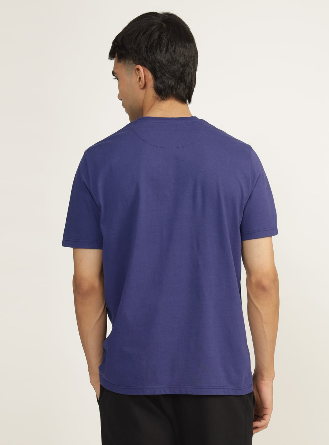 Purple Navy Cotton Crew