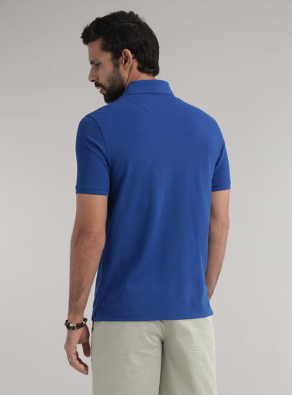 Blue Pique Polo