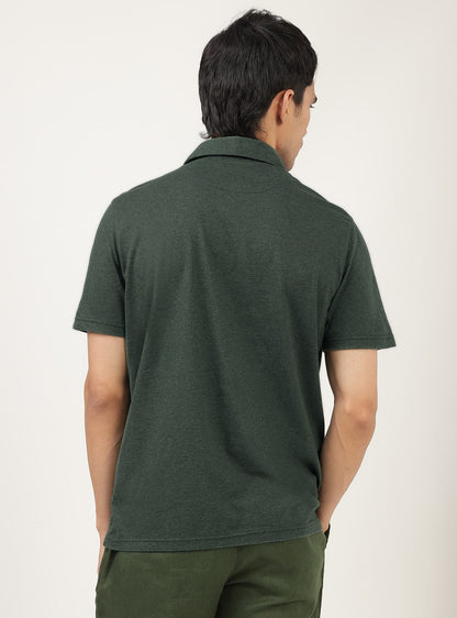 Kelp Cotton Melange Polo