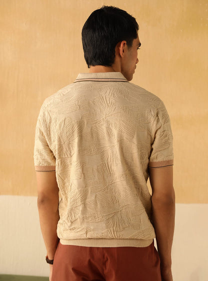 Beige Flora Polo