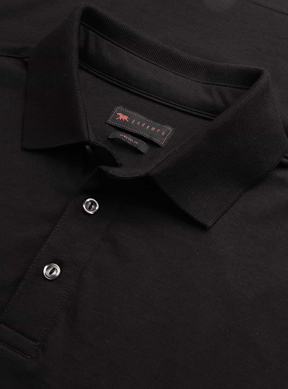 Oxen Black Cotton Polo