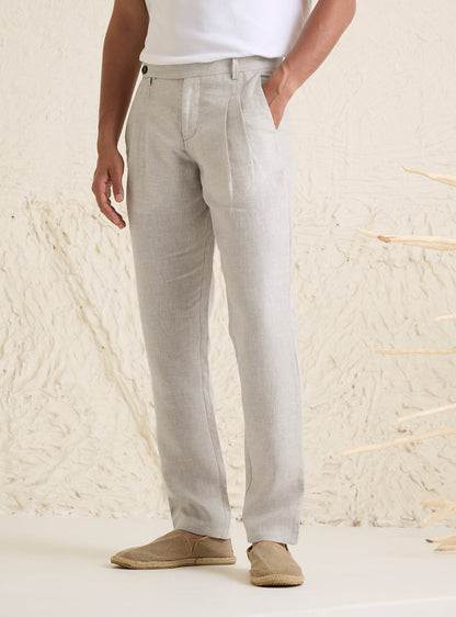 Sandy Beige Linen Pants