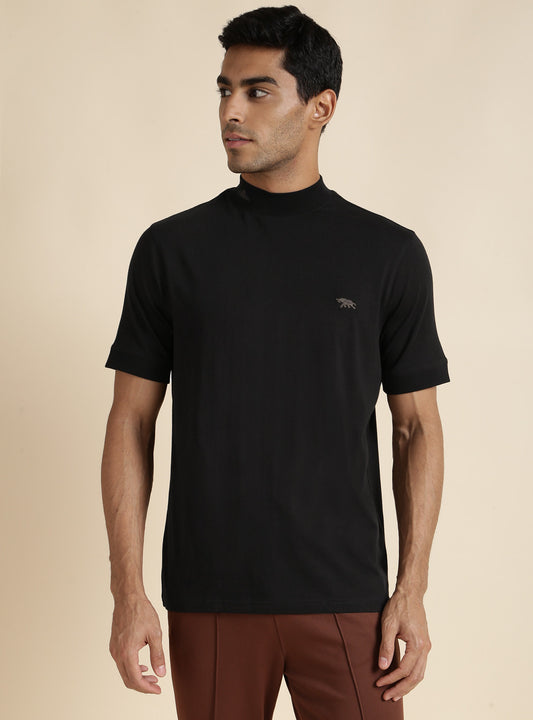 Raven Black Mock Neck